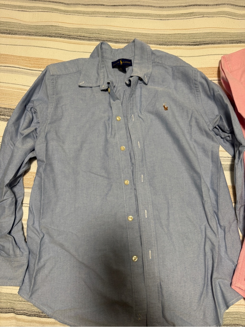 Polo by Ralph Lauren Light Blue and Light Pink Oxford Button-Down Shirts